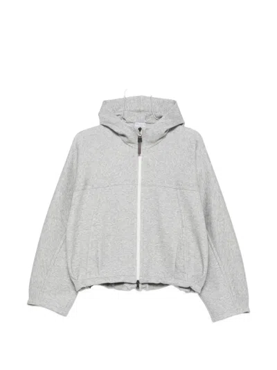 Brunello Cucinelli Jersey Zip-up Hoodie In Animal Print