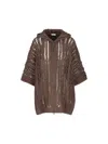 Brunello Cucinelli Jute-blend Hooded Cardigan In Brown