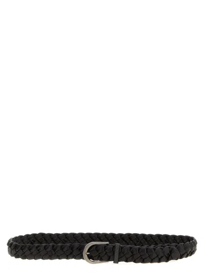 Brunello Cucinelli Jewel Buckle Belt In Black