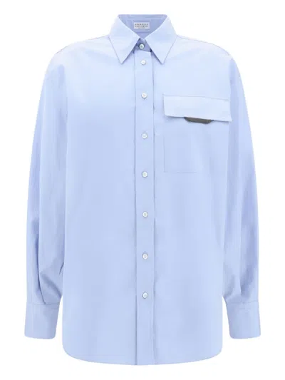 BRUNELLO CUCINELLI JEWEL-EMBELLISHED POCKET SHIRT