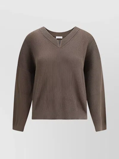 Brunello Cucinelli Jewel-embellished V-neck Knit Sweater