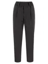 Brunello Cucinelli Women's Stretch Cotton Cover-up Trousers With Jewellery In Grey