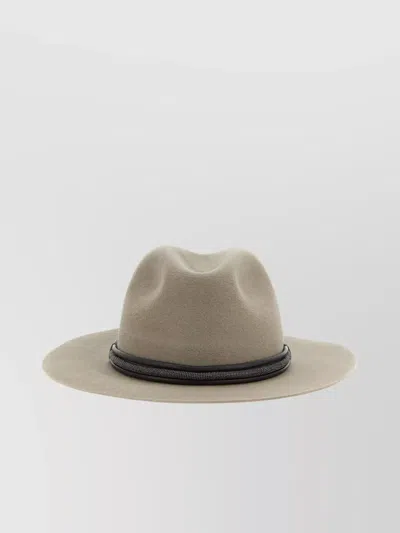 Brunello Cucinelli Jewel Embellishment Leather Hat