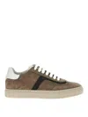 Brunello Cucinelli Women Suede Sneakers With Monil Detailing In Beige