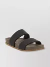 Brunello Cucinelli Jeweled Leather Sandals With Double Front Strap