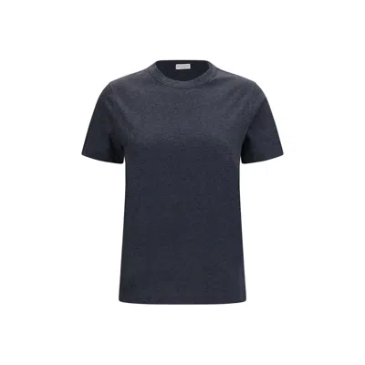 Brunello Cucinelli Jewel-embellished Cotton T-shirt In Gray