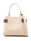 Brunello Cucinelli Monili-chain Suede Cross Body Bag In Nude & Neutrals
