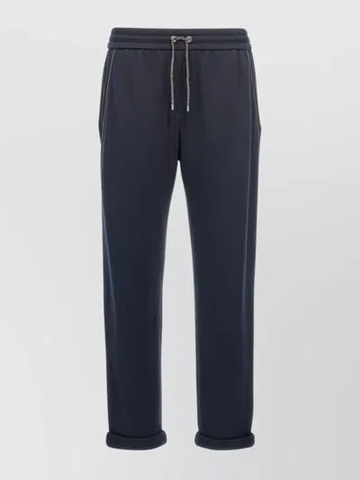 Brunello Cucinelli Joggers Featuring Elastic Waistband And Rolled Cuffs In Black