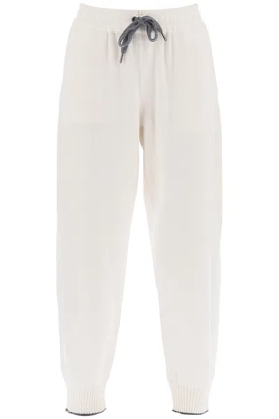 Brunello Cucinelli 锥形羊绒运动裤 In White