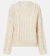 Brunello Cucinelli Jute And Cotton-blend Sweater In Beige