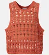 Brunello Cucinelli Jute And Cotton-blend Sweater Vest In Brown