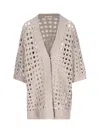 Brunello Cucinelli Open-knit Cardigan In Light Beige