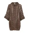 Brunello Cucinelli Jute-blend Hooded Cardigan In Brown