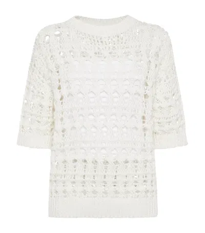 Brunello Cucinelli Jute-cotton Crochet Net Sweater