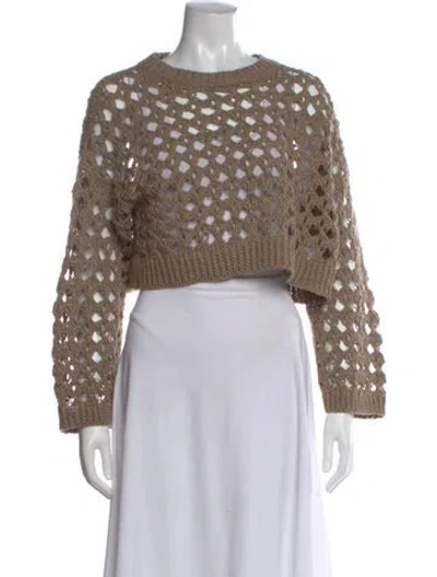 Pre-owned Brunello Cucinelli Jute Crew Neck Sweater In Brown