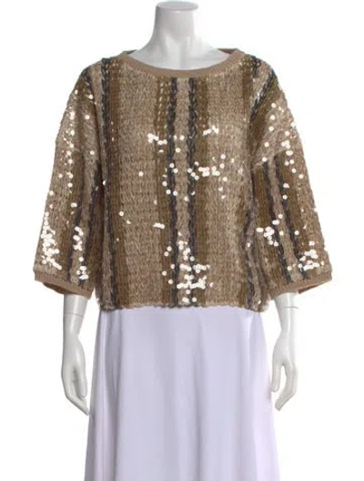 Pre-owned Brunello Cucinelli Jute Printed Sweater W/ Tags