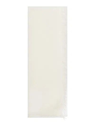 Brunello Cucinelli Karakorum Scarf In Cashmere And Silk In White