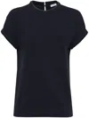 Brunello Cucinelli Stretch Cotton Jersey T-shirt With Precious Faux-layering In Grey