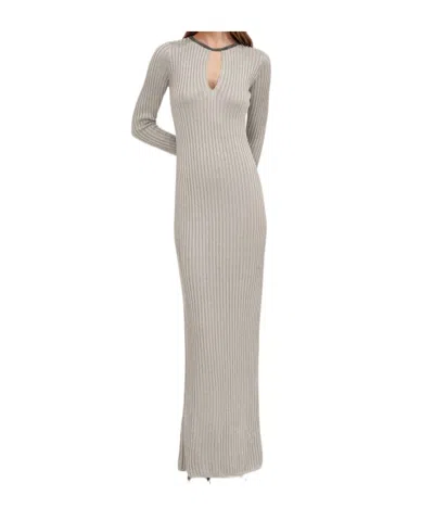 BRUNELLO CUCINELLI KEYHOLE-NECK RIBBED MAXI DRESS