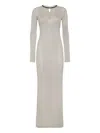 Brunello Cucinelli Sparkling Knit Dress With Monili In Gray