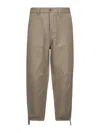 Brunello Cucinelli Men Khaki Cotton And Linen Drill Relaxed Fit Trousers In Brown