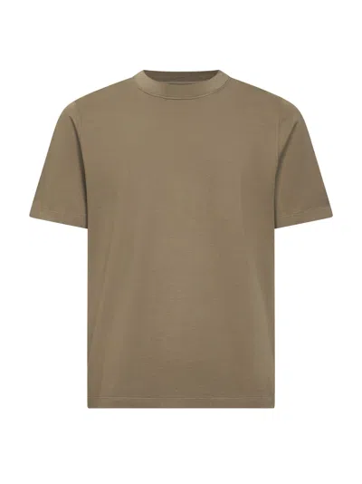 Brunello Cucinelli Men Khaki Cotton Jersey Crewneck T-shirt In Brown