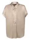 Brunello Cucinelli Jewel Embellished Silk Top In Green