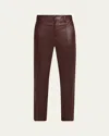 Brunello Cucinelli Kick-flare Leather Pants In Brown