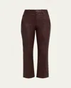 Brunello Cucinelli Kick-flare Leather Pants In Burgundy