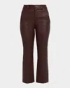 Brunello Cucinelli Kick-flare Leather Pants In Burgundy