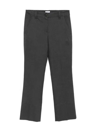 Brunello Cucinelli Kickflare Cigarette Trousers In Gray