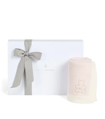 Brunello Cucinelli Kids Cashmere Rib Knit Blanket In Pink