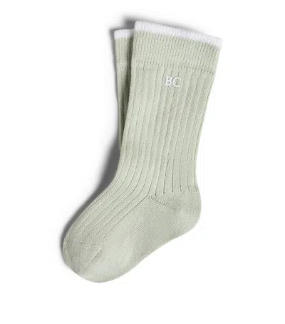 Brunello Cucinelli Kids Cotton Rib Knit Socks In Green