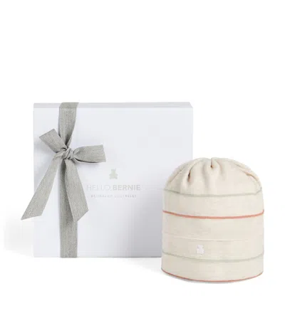 Brunello Cucinelli Kids Cotton Stripe Baby Bernie Beanie In Beige