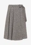 Brunello Cucinelli Kilt Midi Skirt In Sand