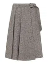 Brunello Cucinelli Kilt Skirt In Brown