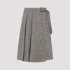 Brunello Cucinelli Women Virgin Wool Midi Skirt In Gray