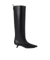 Brunello Cucinelli Leather Monili Comma-heel Ankle Boots In Black