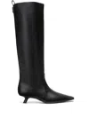 Brunello Cucinelli Leather Monili Comma-heel Ankle Boots In Schwarz