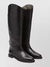Brunello Cucinelli Brown Leather Boots With Shiny Detail In Black