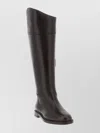 Brunello Cucinelli Knee-high Leather Monile Pull Tab Boots In Black
