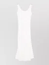 Brunello Cucinelli Knee Length Fitted Silhouette Scoop Back Dress In White