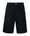 Brunello Cucinelli Men Garment-dyed Bermuda Shorts In Twisted Cotton Gabardine In Black