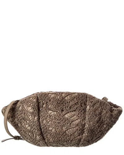 Brunello Cucinelli Knit & Canvas Shoulder Bag In Neutral