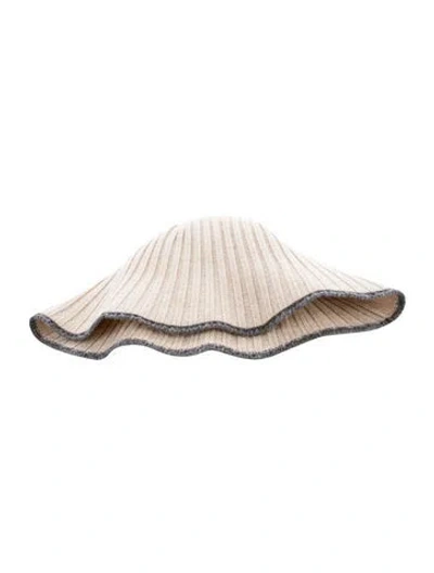 Pre-owned Brunello Cucinelli Knit Beaded Hat In Neutral