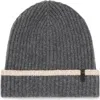 Brunello Cucinelli Contrast Cashmere Beanie In Lead