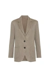 Brunello Cucinelli Knit Blazer With Monili In Gray