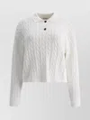 Brunello Cucinelli Micro Sequined Double Cable-knit Polo Sweater