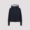 Brunello Cucinelli Women Two-material Puffer Jacket In Blue