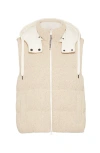 Brunello Cucinelli Knit Down Vest In Butter